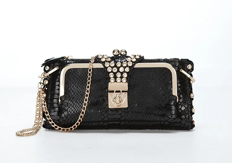 Women Purses And Handbags Leather Diamonds Chains Gold black Fashion Serpentine Clutch Wallets Evening Bags Women Purses And Handbags Leather Diamonds Chains Gold black Fashion Serpentine Clutch Wallets Evening Bags