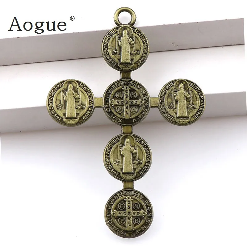 

3 Colors Jesus Crucifix Christian Jewelry Crosses Charms Saint Benedict Crucifix Pendants For Pendants Necklace