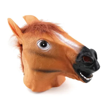 

Hot! Creepy Horse Mask Head Halloween Costume Theater Prop Novelty Latex RubberSelling Popular New Sale