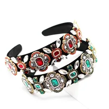 Выпускного вечера Великолепная Мода барокко тяжелая работа личности многоцветный дикий обруч для волос со стразами крест повязка на голову 951