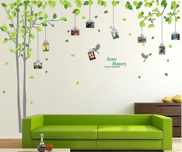 free shipping yisin pvc green memories tree photo album wall