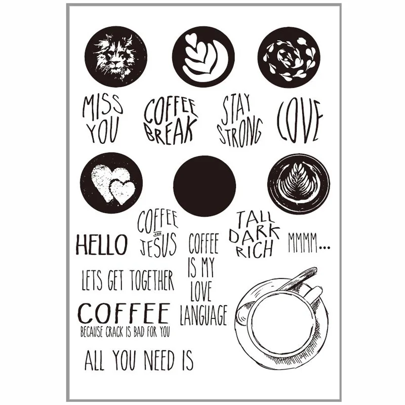

ZFPARTY Coffee Time Transparent Clear Silicone Stamp/Seal for DIY scrapbooking/photo album Decorative card making