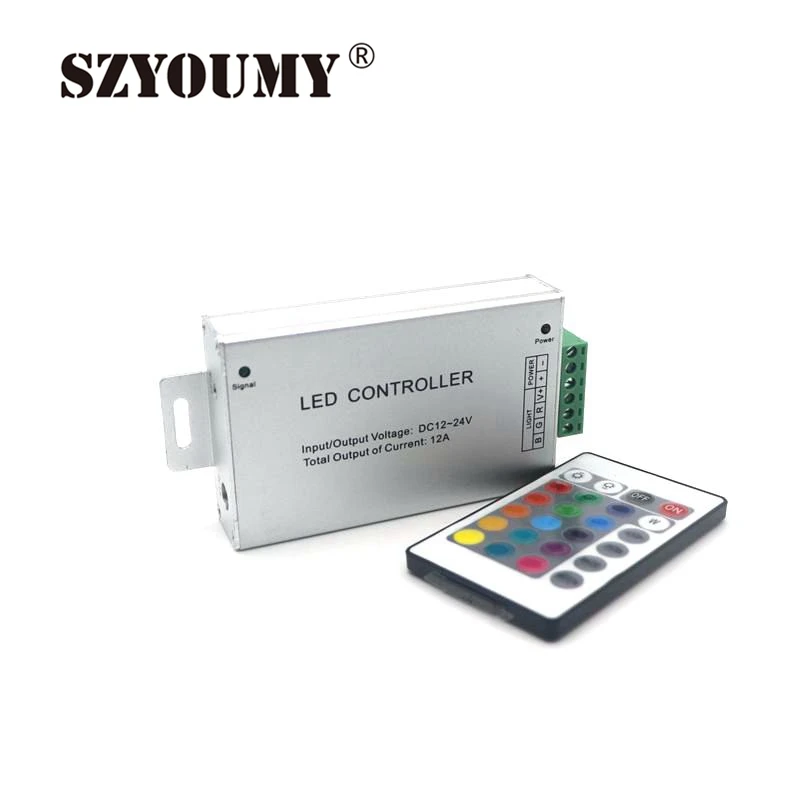 SZYOUMY 24 ключ беспроводной RF светодиодный RGB Диммер пульт дистанционного управления для RGB светодиодные ленты/модуль огни DC 12 В -В 24 В 12A
