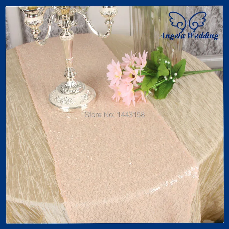 RU009D New wholesale custom made sequence peach sequin table