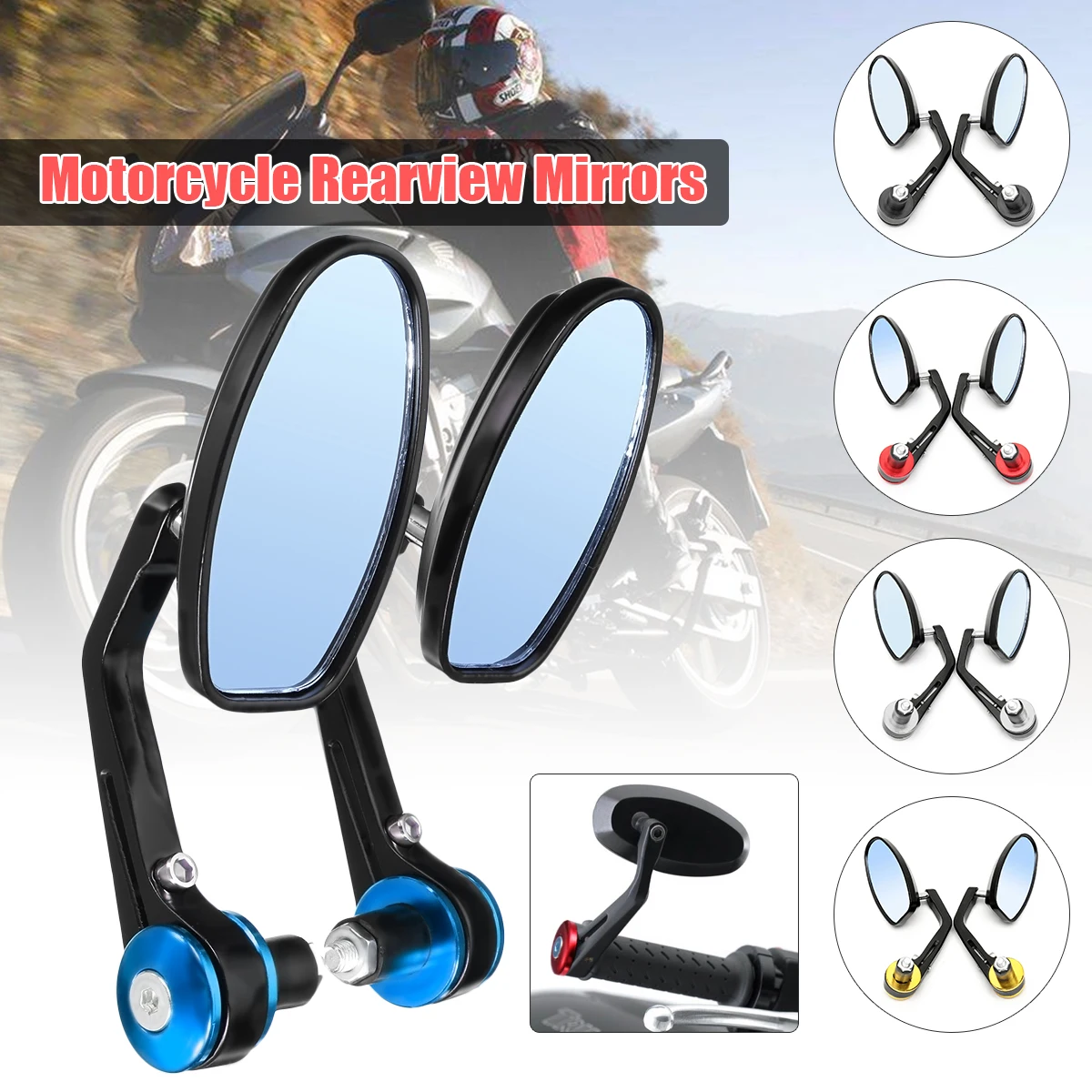 

Universal 7/8 Inches Bar End Rear Mirrors Moto Motorcycle Motorbike Scooters Rearview Mirror Side View Mirrors Cafe Racer