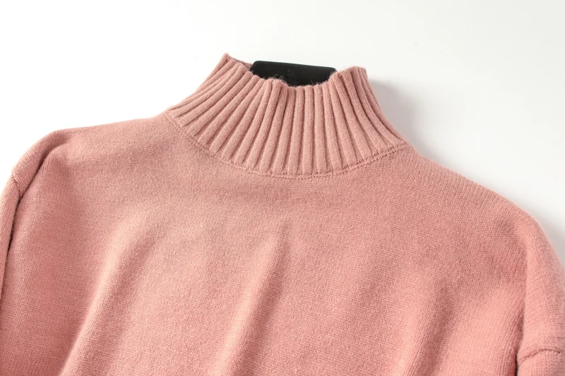 Женский теплый свитер GCAROL, толстый джемпер с цветочной вышивкой на рукавах, повседневный вязаный пуловер с воротником-стойкой на осень и зиму