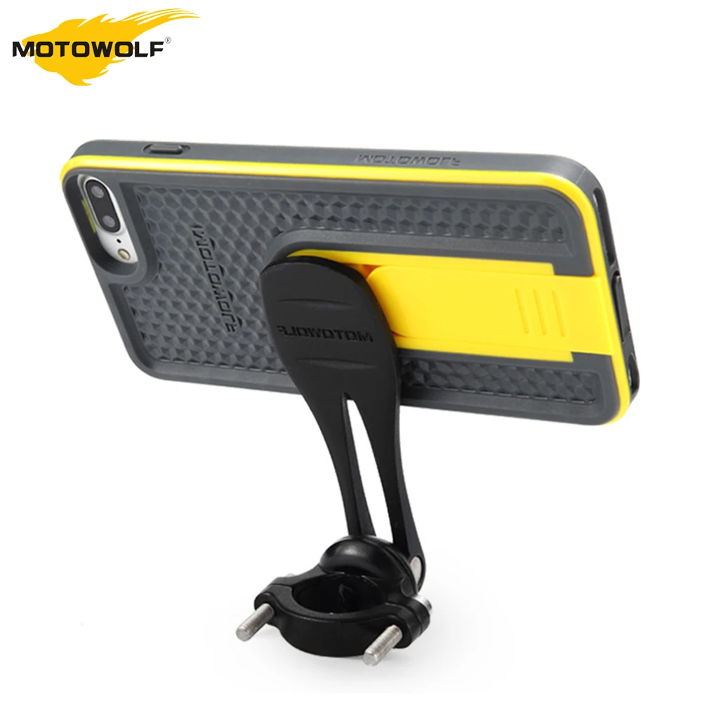 

MOTOWALF Universal Motorcycle Phone Holder Zinc Alloy Mobile Phone Stand Motorcycle Handlebar Clip Stand For Iphone 4.7-5.5inch