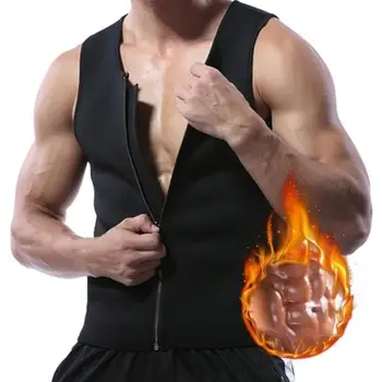 

Mens Zipper Neoprene Shaper Waist Trainer Sauna Vest Slimming Weight Loss Corset Compression Sweat Shapewear Face Lift Cellulite