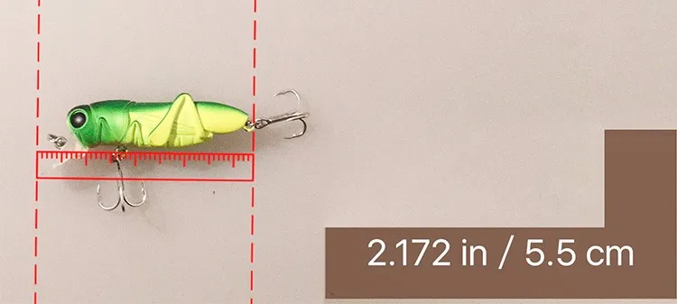 Isca de Pesca Equipamento de Pesca 5 Hennoy 1 Pcs Qualidade 55mm Gafanhoto Inseto Isca Dura Baixo Wobbler Laser Cores 13 Cheap Iscas artificiais