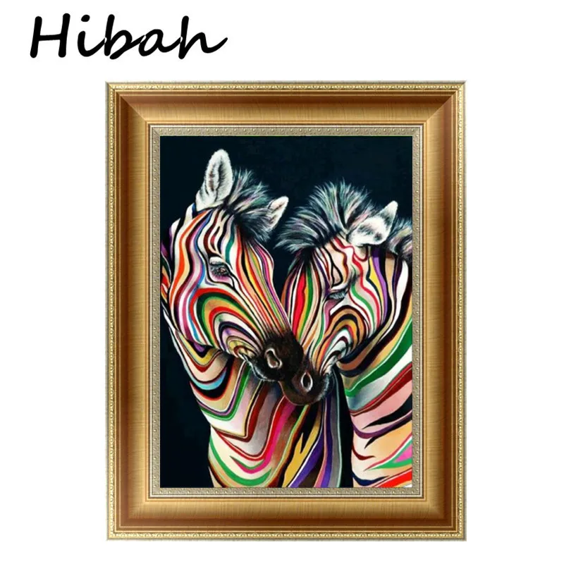 

Full 5D DIY Diamond Embroidery Animal Color Stripe Zebra Diamond Cross Stitch Diamond Mosaic Decoration