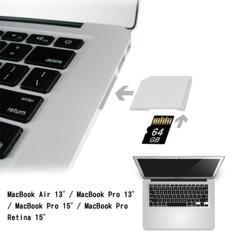 1 шт. портативный MicroSD TF для SD карты Карта памяти конвертер адаптер для MacBook Air и высокоскоростной