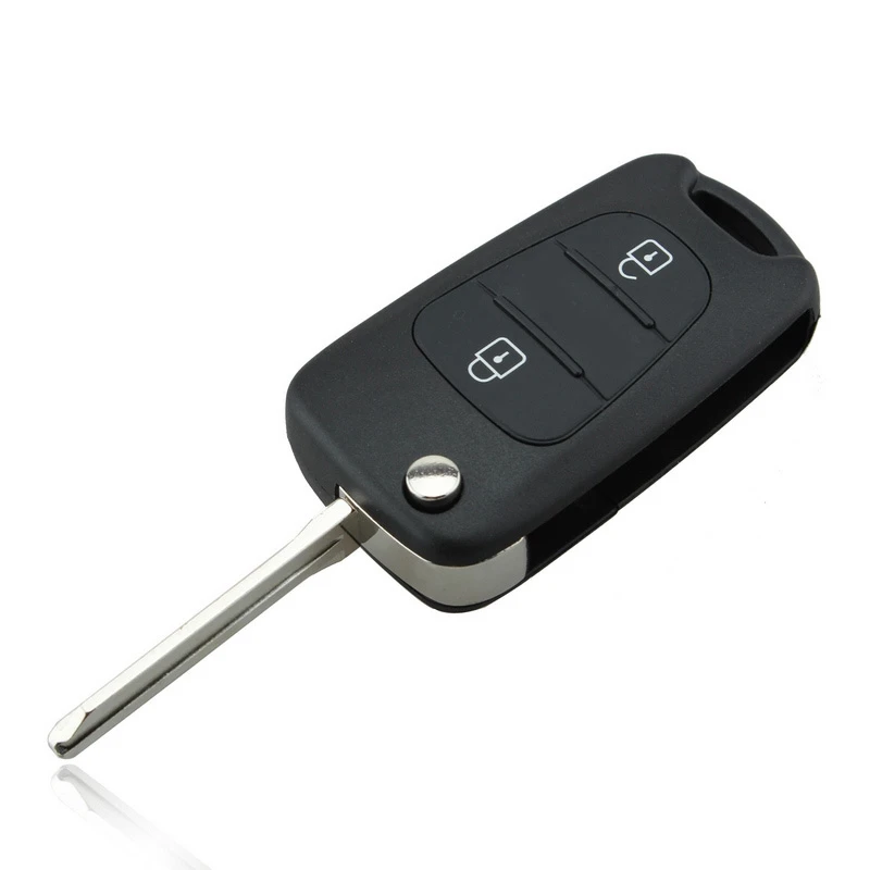 

MAYITR 3 Button Uncut Folding Flip Remote Car Key Fob Shell Case Replacement for Hyundai Elantra With Logo