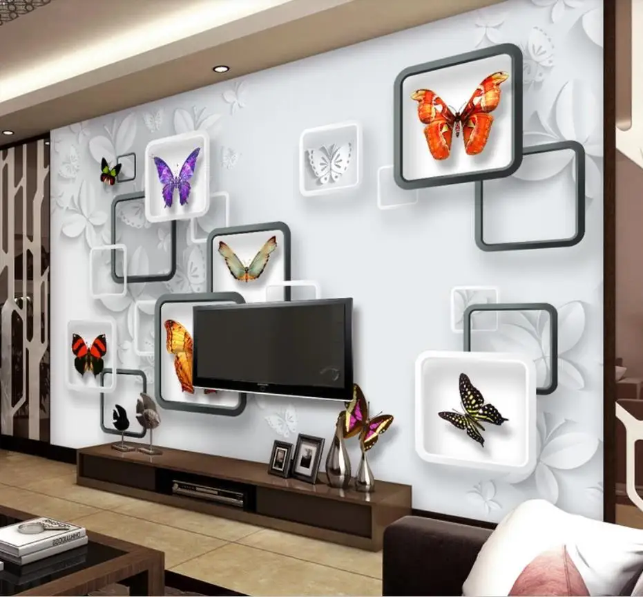 3D fantasy butterfly living room TV background wall paper wall sticker window mural wallpaper 3D fantasy butterfly living room TV background wall paper wall sticker window mural wallpaper
