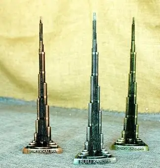 

2PC Set Metal alloy khalifa Burj dubai tower The burj khalifa model alloy large room world famous landmark