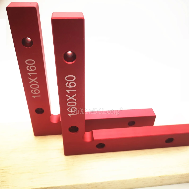Vente 2 pcs 160x160mm L carré Serrage Carrés Menuiserie 90 Degrés Essayer Règle Carrée Rectangulaire Dispositif clip de fixation JF1749