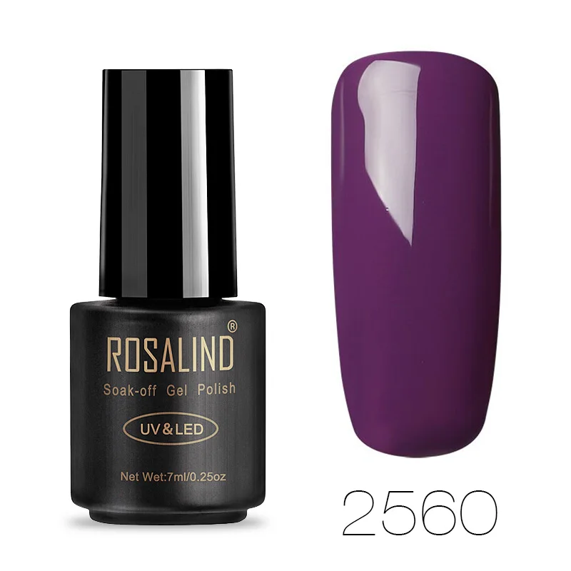 ROSALIND 7 мл Гель-лак для ногтей благородный фиолетовый цвет серия замачивающий УФ светодиодный Гель-лак Полупостоянный лак для ногтей - Цвет: RA2560