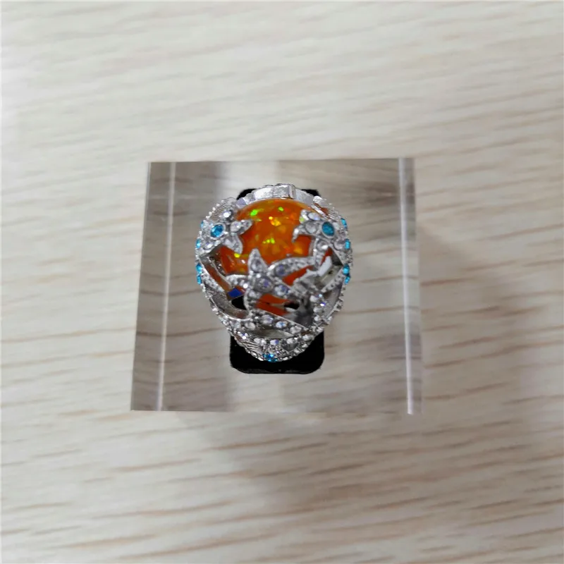 Big Stone Ring Plant Moonstone Wedding Ring for Women Jewelry Couple Love Ring Engagement Women Accessories Anillos Mujer E5X999