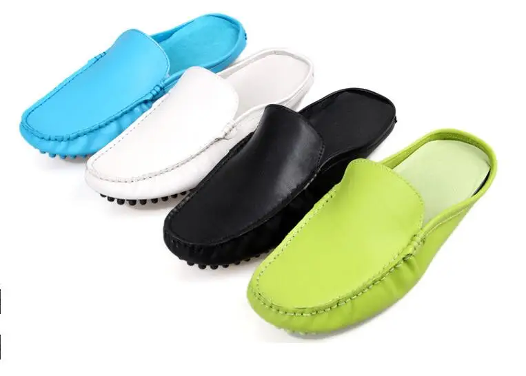 Genuine Leather Men's Moccasin Gommino Driving Smart Casual Shoes Flats Soft Sole Summer Slip-On Scuffs Loafers Slipper | Обувь