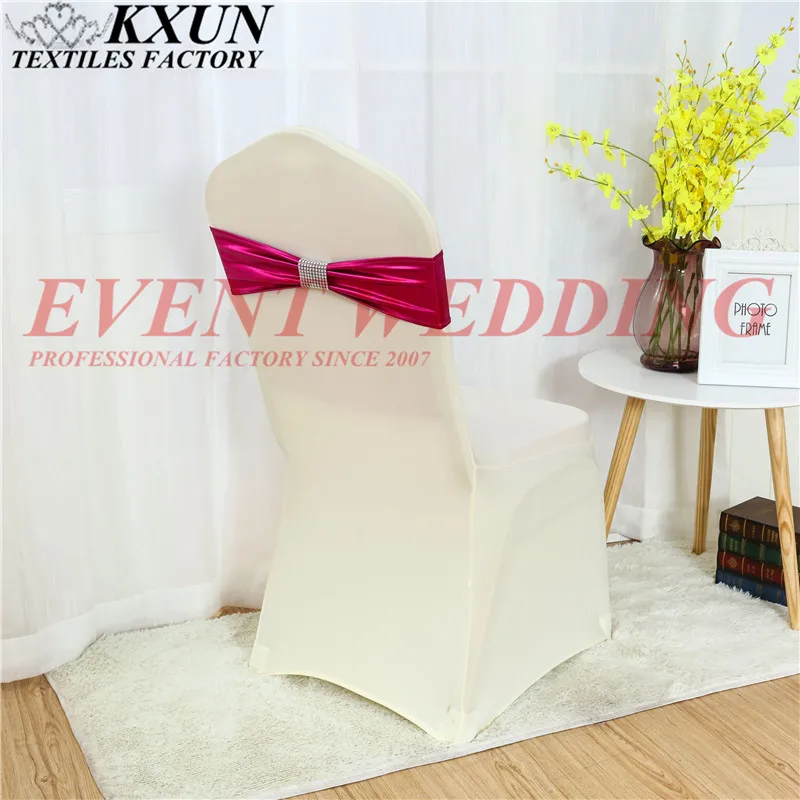Цена металлическое бронзовое покрытие лайкра эластичная повязка на стул пояс галстук бабочка для свадьбы украшение для стула