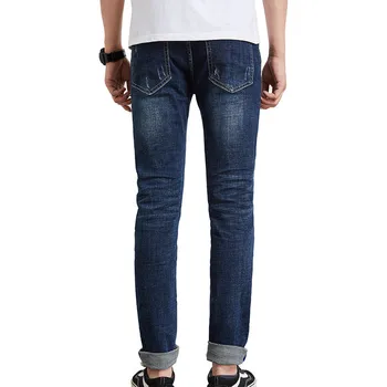 

Jeans Men male Korean version of the Slim Men's pants 2019 Summer New Elastic Casual Blue feet jeans More Size 28-36