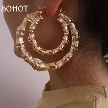 SOHOT,, хип-хоп стиль, двойные круглые серьги-кольца, стимпанк, Женские Ювелирные изделия, аксессуары для цыганской невесты, свадебные серьги