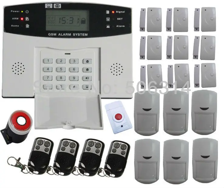 GSM SMS House Burglar Security Alarm System Detector Sensor Kit Remote