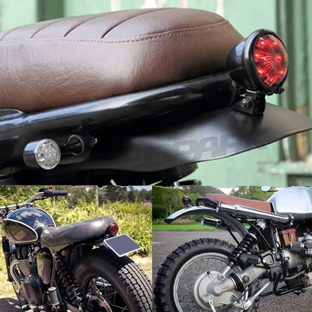 SPEEDPARK мотоцикл Красный 12V светодиодный регулируемый Cafe Racer Стиль задние фонари светильник мотоцикл тормозных задние лампы светильник для измельчитель