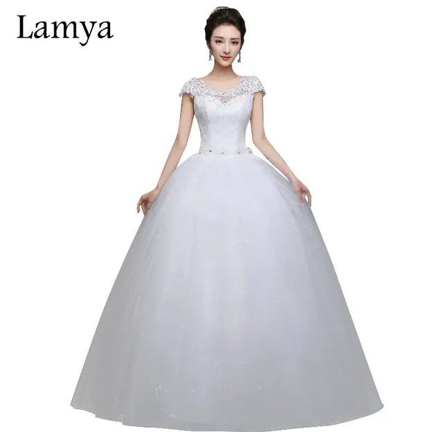 Wedding Dresses with Crystal Floral Belt Ball Gown
