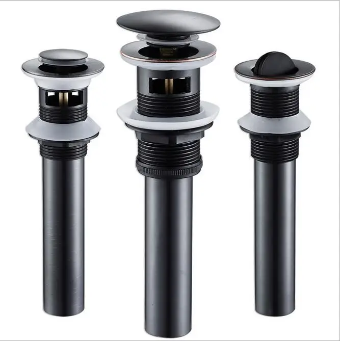 Bathroom Accessories. Black Finish Brass Pop Up Sink Drain Brass Pop up