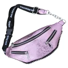 Уникальный дизайн заклепки письмо широкий плечевой ремень через плечо сумка модная цепь поясная упаковка