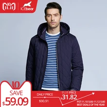 ICEbear 2018 new autumn men s cotton classic quilted design coats hat detachable fashion man jacket