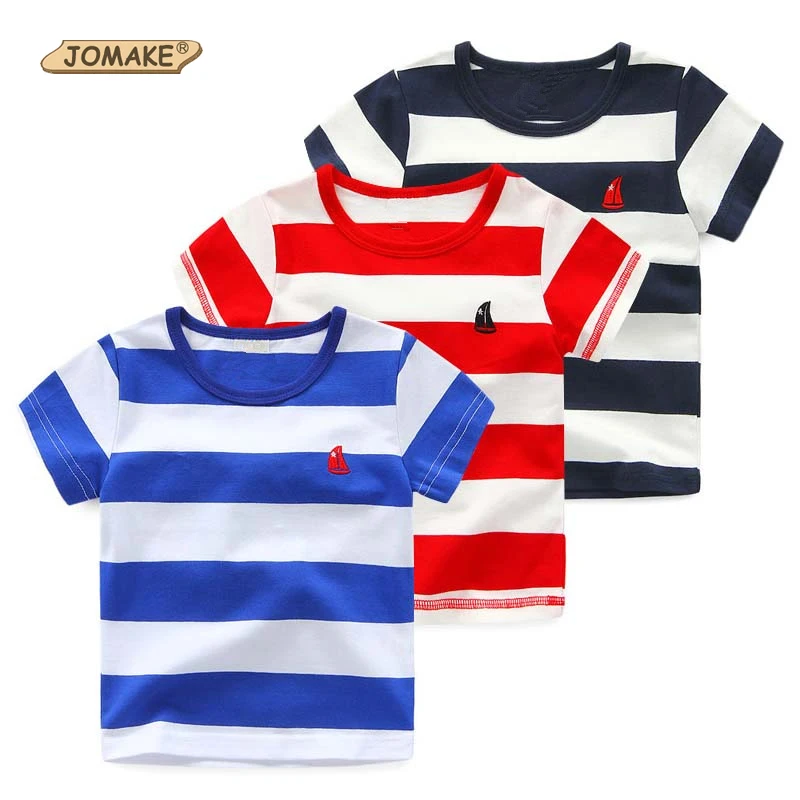 Striped Baby Boys T Shirt Embroidery Pattern Short Sleeve O Neck Summer