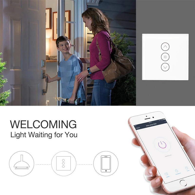 Wifi умный настенный сенсорный диммер, переключатель Smart Life Tuya приложение дистанционное управление работает с Amazon Alexa и Google Home