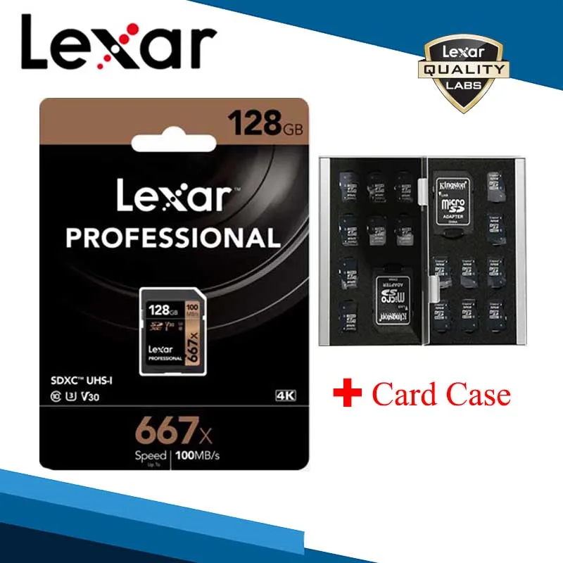 Lexar sd-карта 100 м/с 633x256 ГБ U3 SDHC 128 ГБ V30 64 Гб C10 SDXC карта памяти 10 класс для хранения видео камеры 1080p 3D 4K - Емкость: 128GB