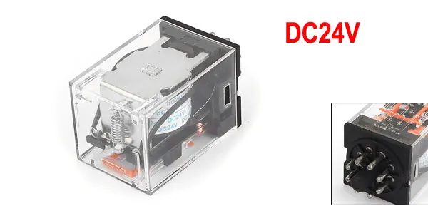 DC24V Coil 250VAC/28VDC 10A General Purpose Relay 8 Pins DPDT MK2P-1