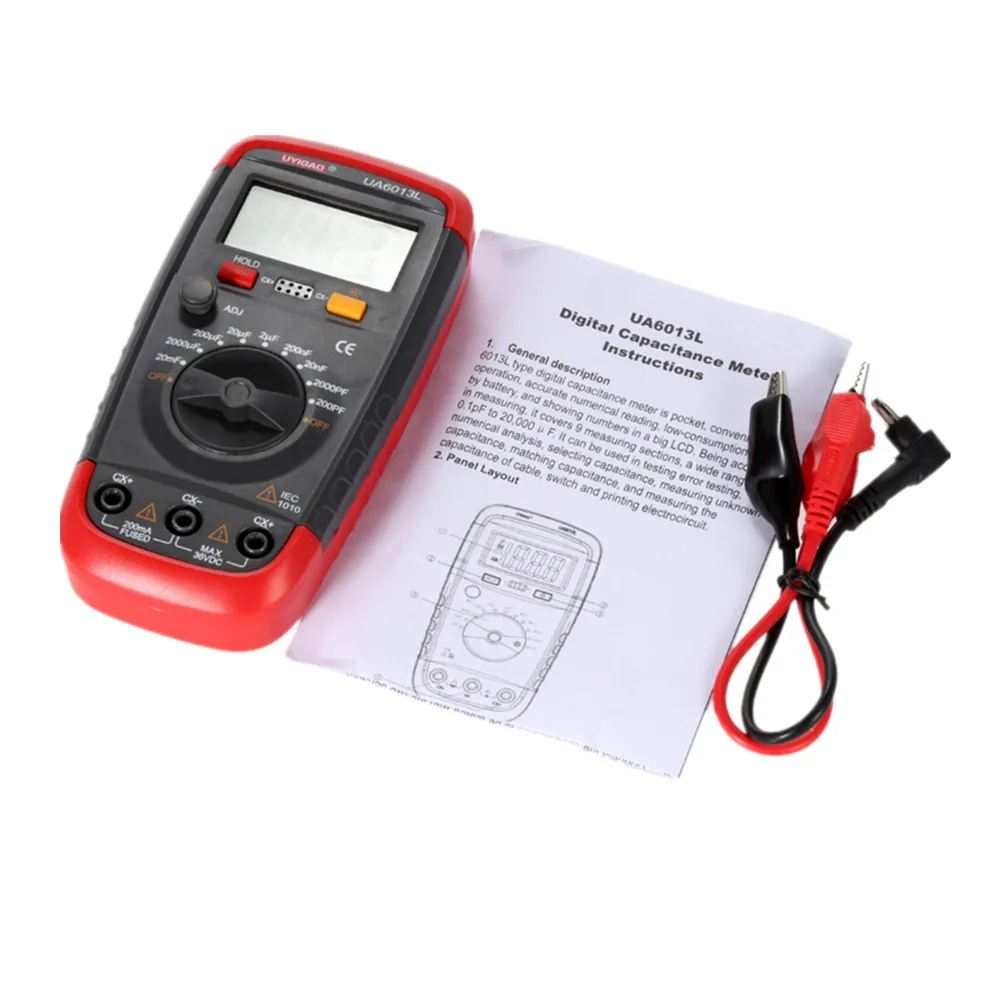 Capacitance Meter UA6013L Auto Range Digital LCD Capacitor Test Multimeter Measurement Tester Meter