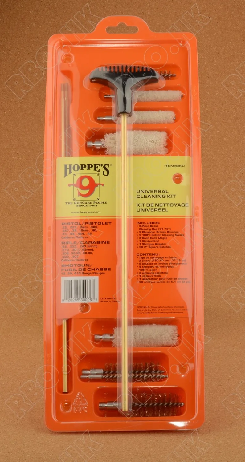 

Hunting rifle pistol shotgun gun cleaning brush kit .22 .223 9mm .380 .357 .38 10mm .40 .41 .44 .454 .45 12G 20G 410G DKU M2714