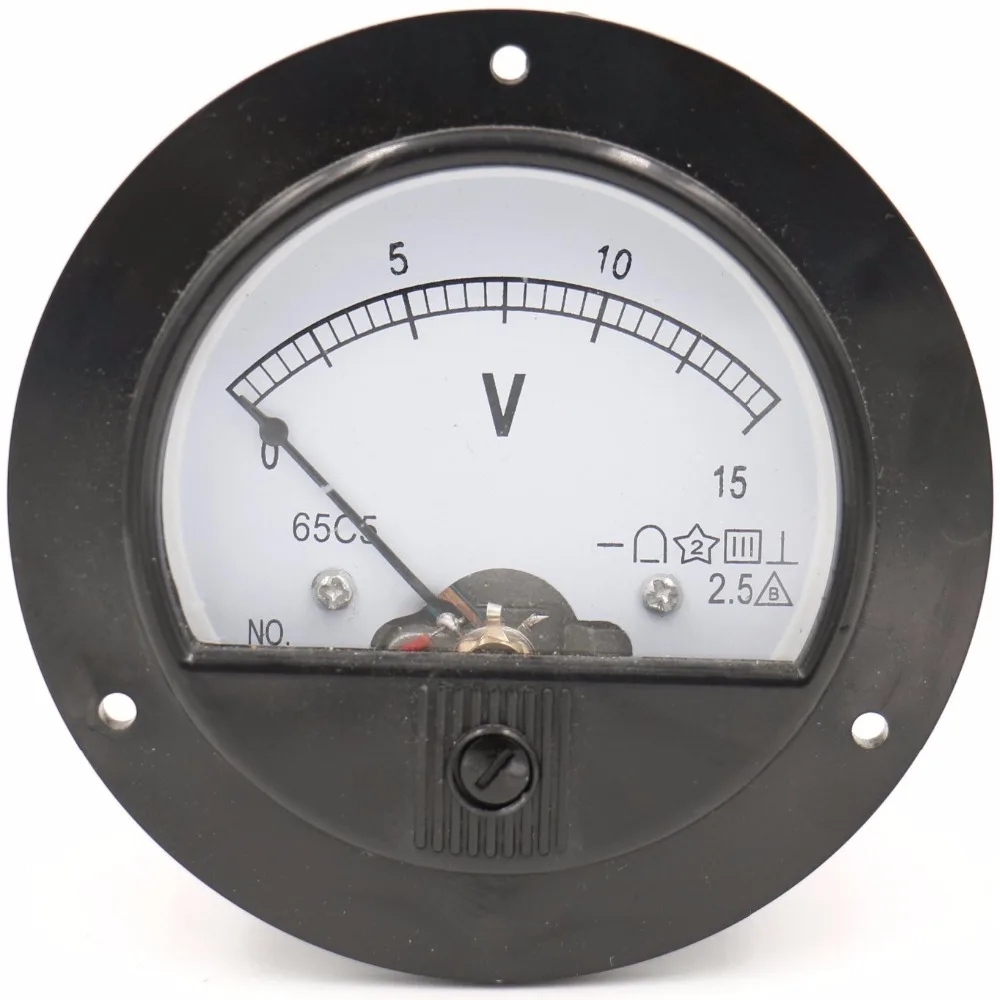 Круглый Аналоговый амперметр 65C5 DC 3V 5V 10V 15V 30V 50V 75V 100V 150V 250V 300V|diameter|diameter gauge |