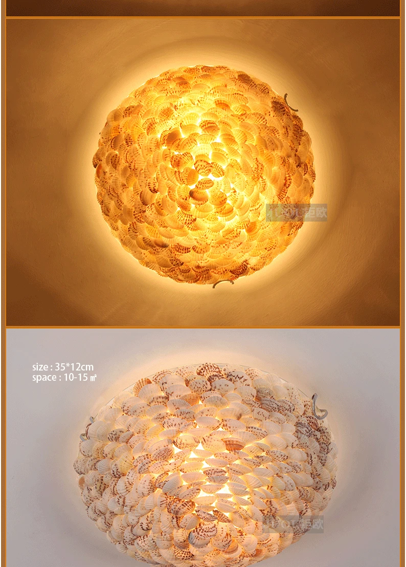 Luzes de Teto Lâmpada do Bulbo Estilo Mediterrâneo Escudo Natural Breve Rústico Lâmpadas Teto Quarto Sala Estar Lâmpada E27 2 Cheap Luzes de teto