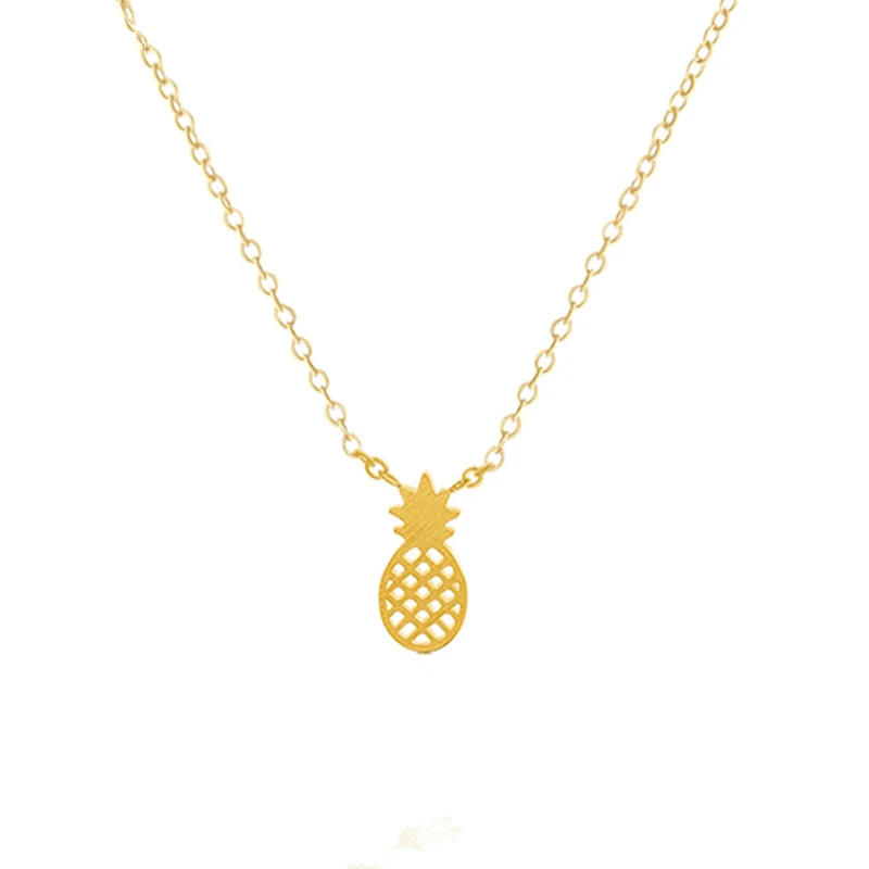 

Dainty Ananas Necklace Femme Rose Gold Pineapple Necklaces Pendants Stainless Steel Chain Tropical Fruit Jewelry Gift For Women