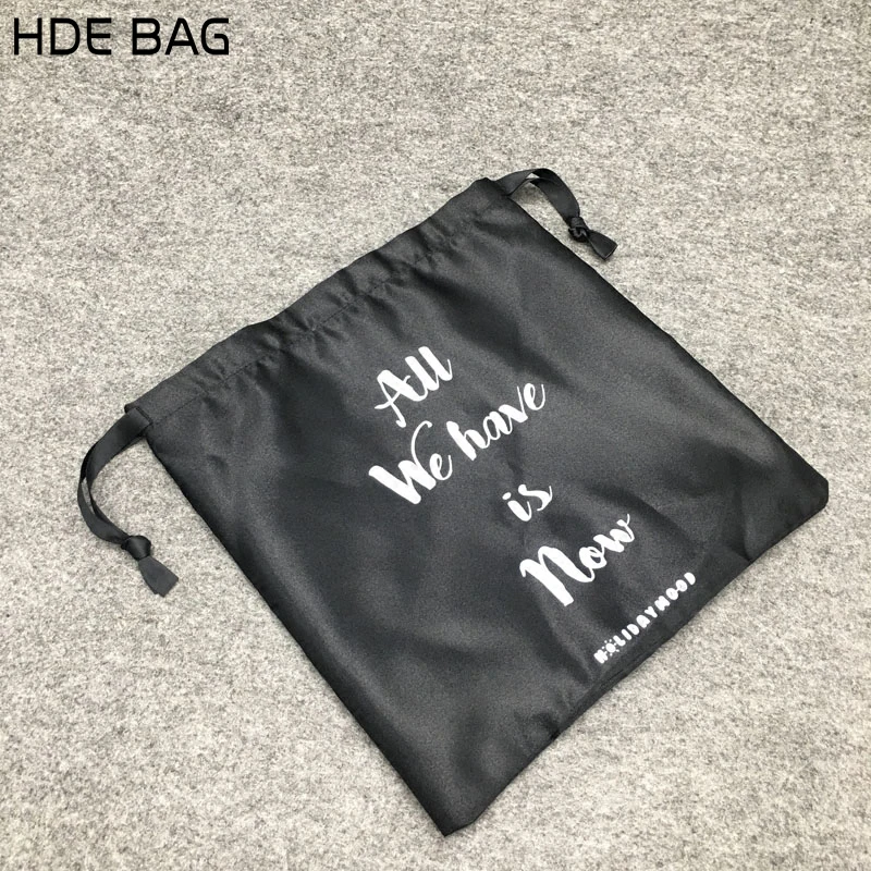 Us 34 5 Satin Bag For Packaging Hair Jewelry Makeup Gift Wedding Party Storage Wigs Shoe Bags Silk Drawstring Pouches Print Logo Custom In