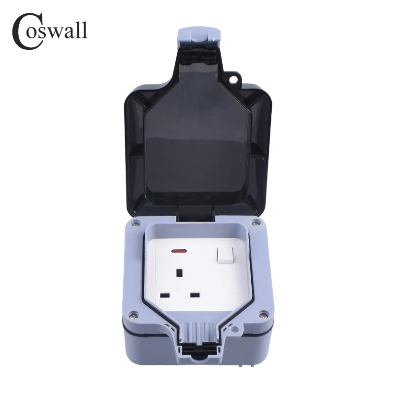 Coswall IP66 водонепроницаемый открытый настенный выключатель питания розетка 13A