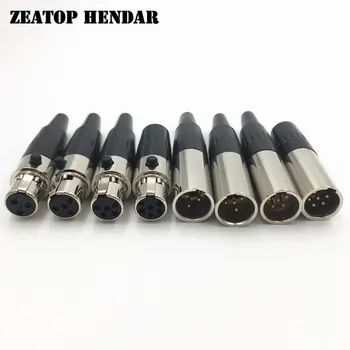 

100Pcs Mini XLR 3 4 5 6 Pin Male Plug / Female Jack Adapter Small XLR for Soldering MIC Microphone Audio Cable Connector