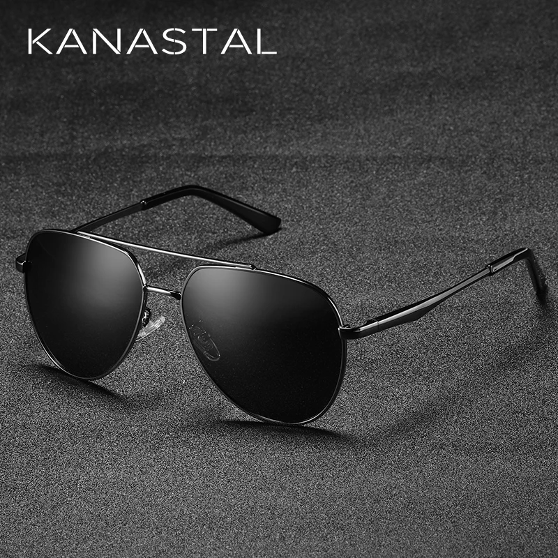 KANASTAL Для мужчин солнцезащитные очки поляризованные зеркальные очки солнцезащитные очки Авиатор очки большие линзы высокое качество очки