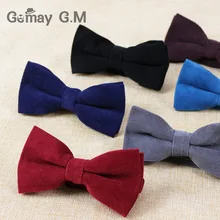 Мужские однотонные галстуки-бабочки из вельвета для взрослых, смокинг-бабочки, жаккардовый галстук-бабочка 15 цветов, 500 шт