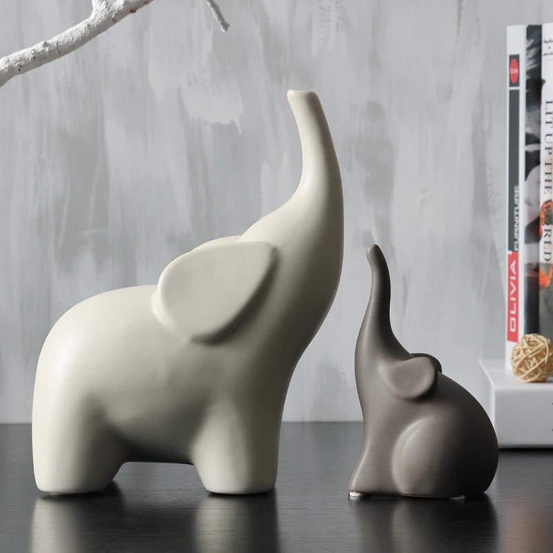 Керамические фигурки слонов гостиной ТВ шкаф животных модели дисплей матери и ребенка слон домашний декор матовая поверхность