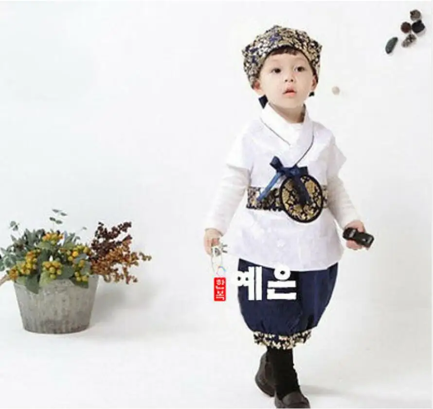  2019 New Fashion Korean Traditional Hanbok for Baby Boy Birthday Party Korean National Kid Dolbok B