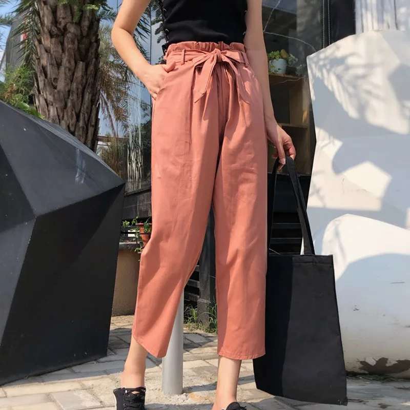 Женские брюки-карго женские Spodenki Damskie Pant Повседневные брюки без шнуровки с эластичной завыш