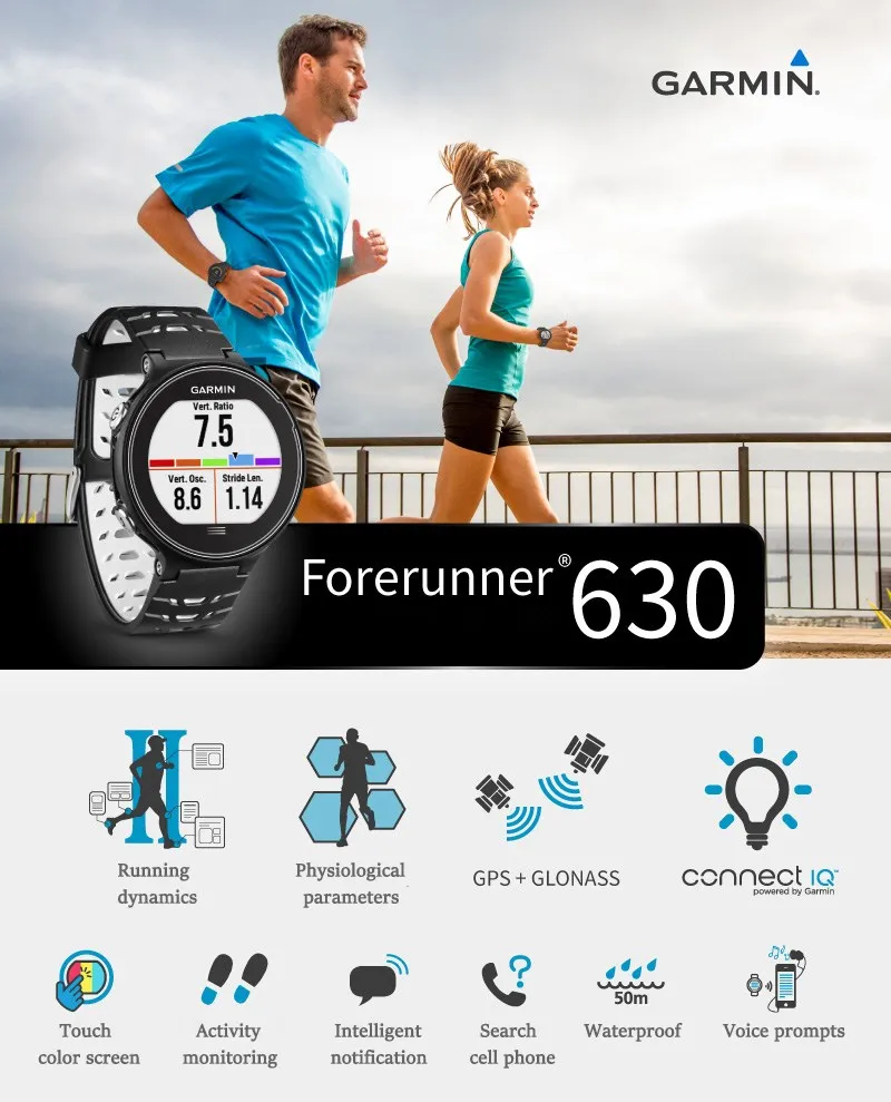 Garmin Forerunner630 водонепроницаемый Сенсорный экран Смарт часы для бега gps Спорт Пульс физиологические индикаторы ежедневной активности