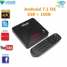 Vmade V9Pro S912 4 k caixa Smart TV Android 7.1 Amlogic Quad Core 2 gb + 16 gb suporte 2.4g WI-FI Netflix No Facebook do Google set-Top box
